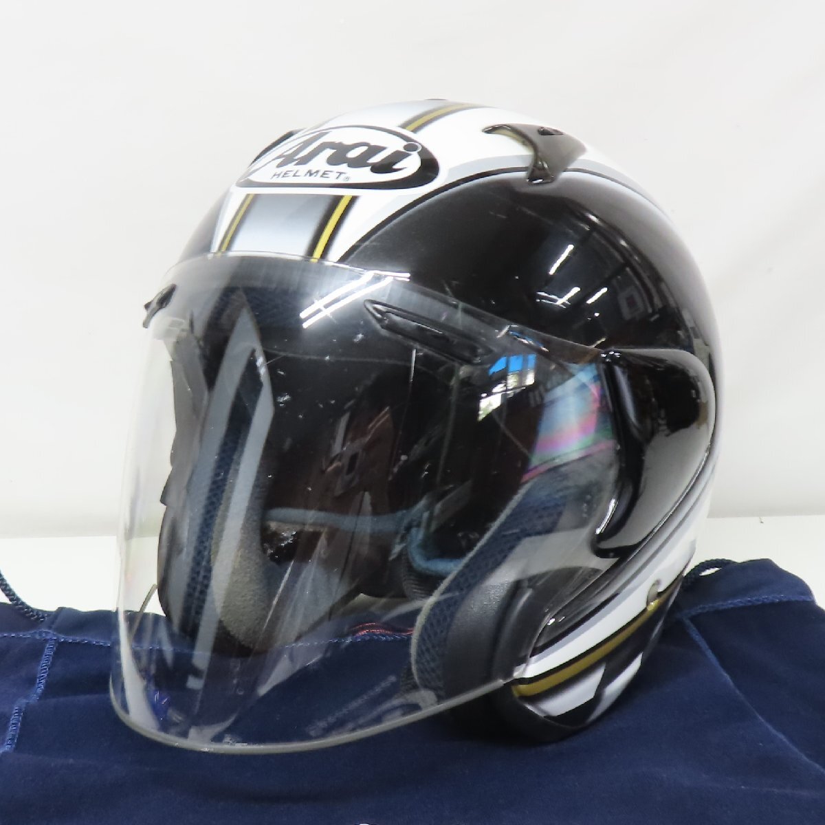 【レア】【希少】Arai アライ SZ-F RETRO レトロ ジェットヘルメット Lサイズ バイク 二輪 スクーター 原付 ツーリング 人気の画像1