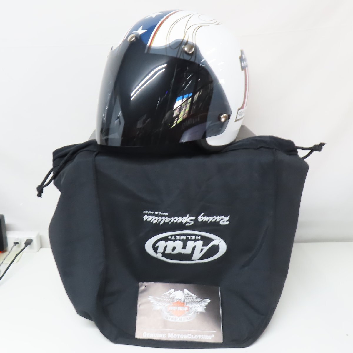 【新品同様】【美品】Arai×Harley Davidson アライ×ハーレーダビッドソン Classic SW ジェットヘルメット XLサイズ コラボ バイク 二輪_画像1