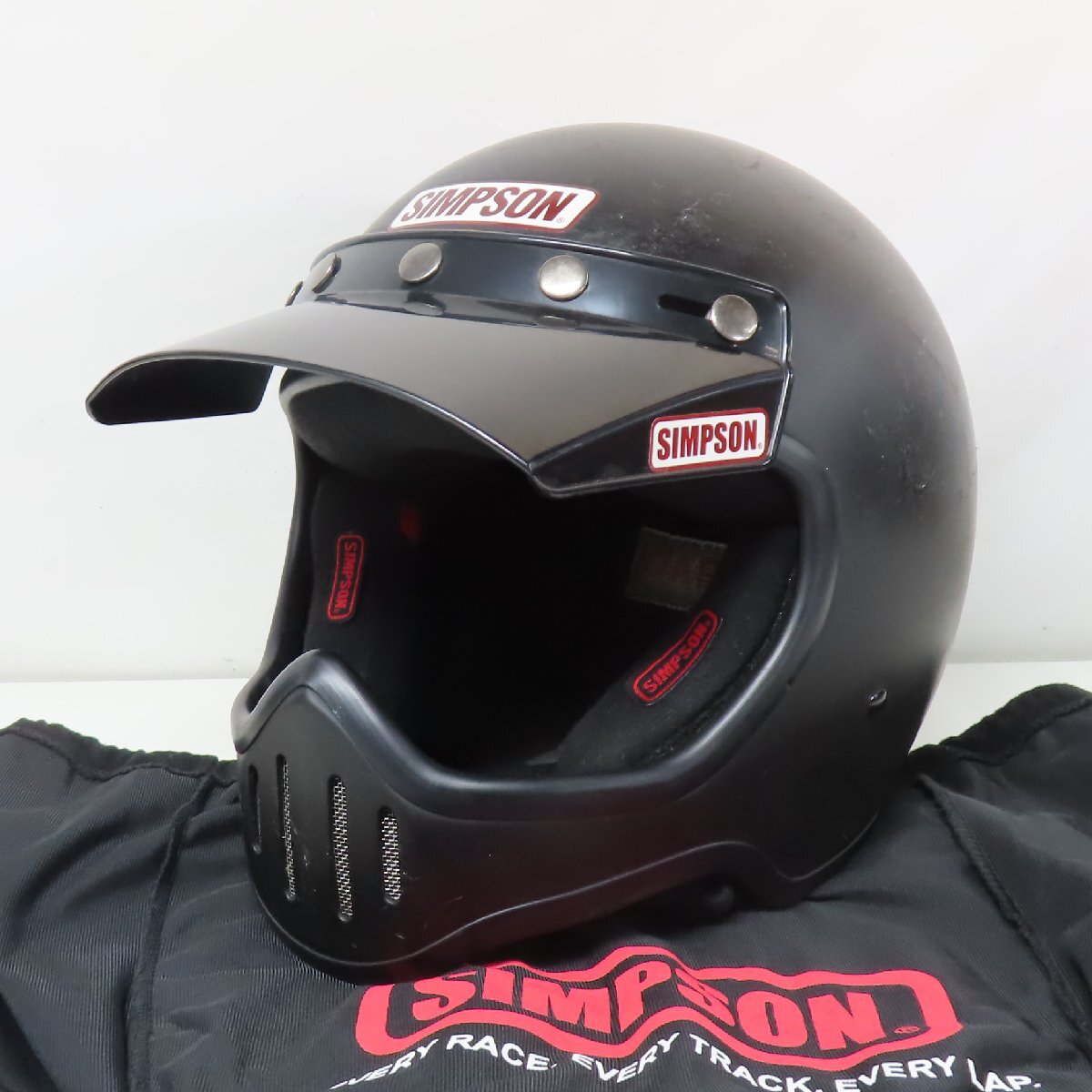 SIMPSON シンプソン M50 フルフェイスヘルメット Mサイズ マットブラック NORIX バイク 二輪 オートバイ ツーリング 人気_画像1