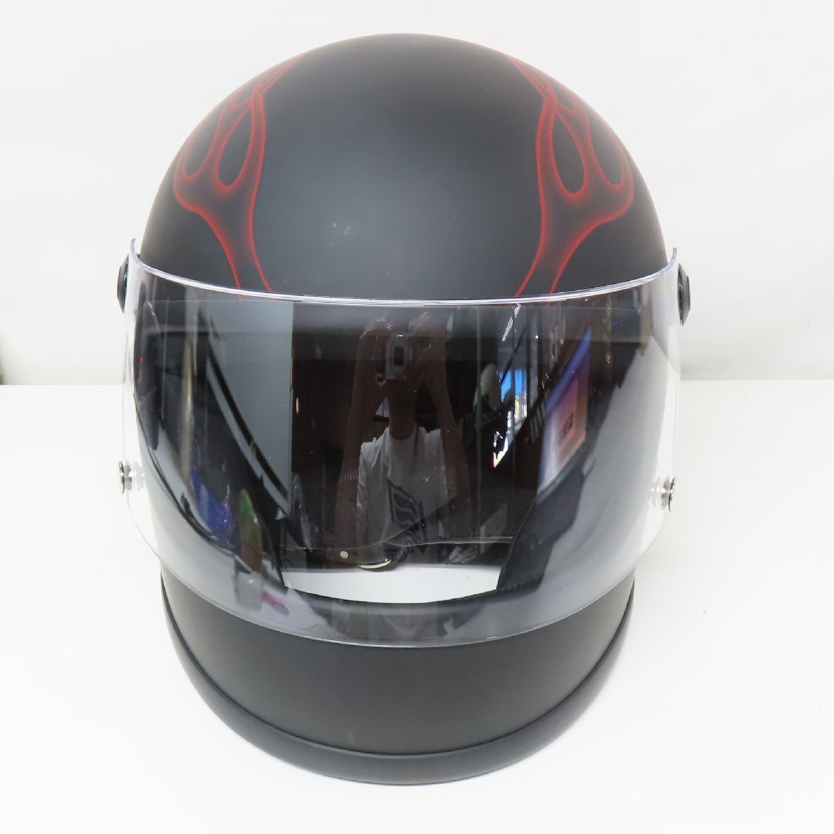 【美品】【シールド2枚】LEAD リード工業 RX-100R フルフェイスヘルメット フリーサイズ バイク 二輪 オートバイ 族ヘル 旧車 単車 族車_画像6