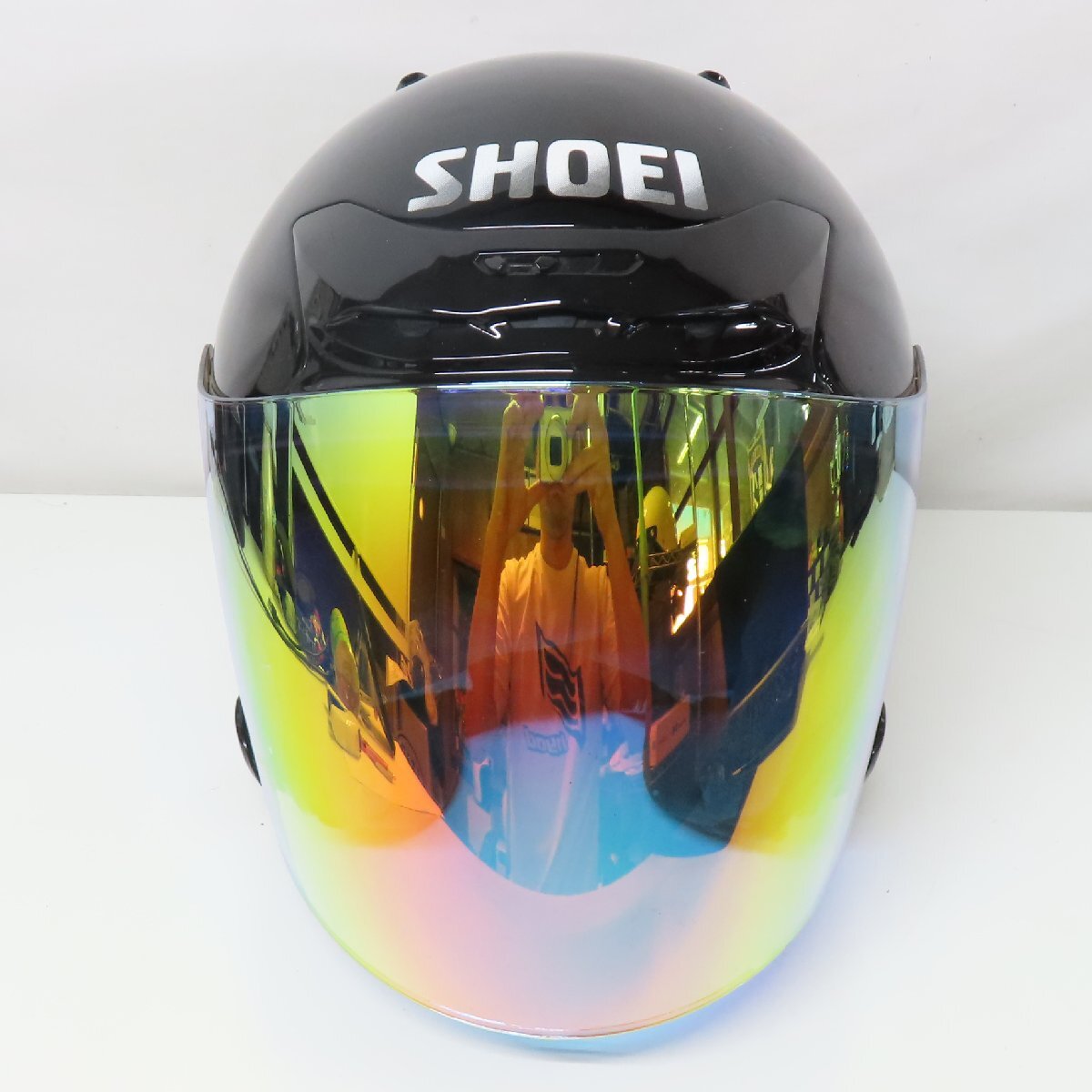 【激レア】【希少】【中古美品】SHOEI ショウエイ J-FORCE2 Jフォース2 ジェットヘルメット ブラック バイク 二輪 スクーター 原付_画像6