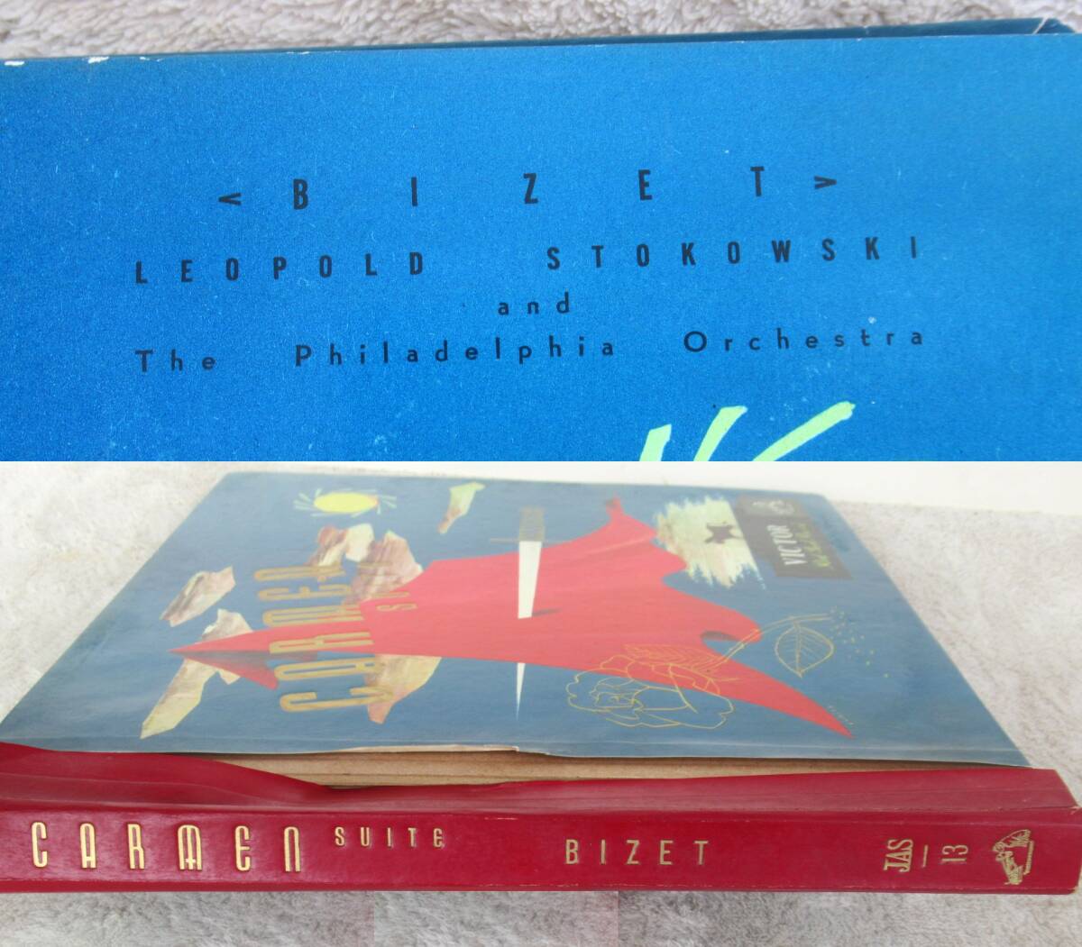 SP盤 SPレコード BIZET CARMEN SUITE LEOPOLD STOKOWSKI and The Philadelphia Orchestra カルメン組曲 其一～其六 3枚組 VICTOR JAS-13の画像2