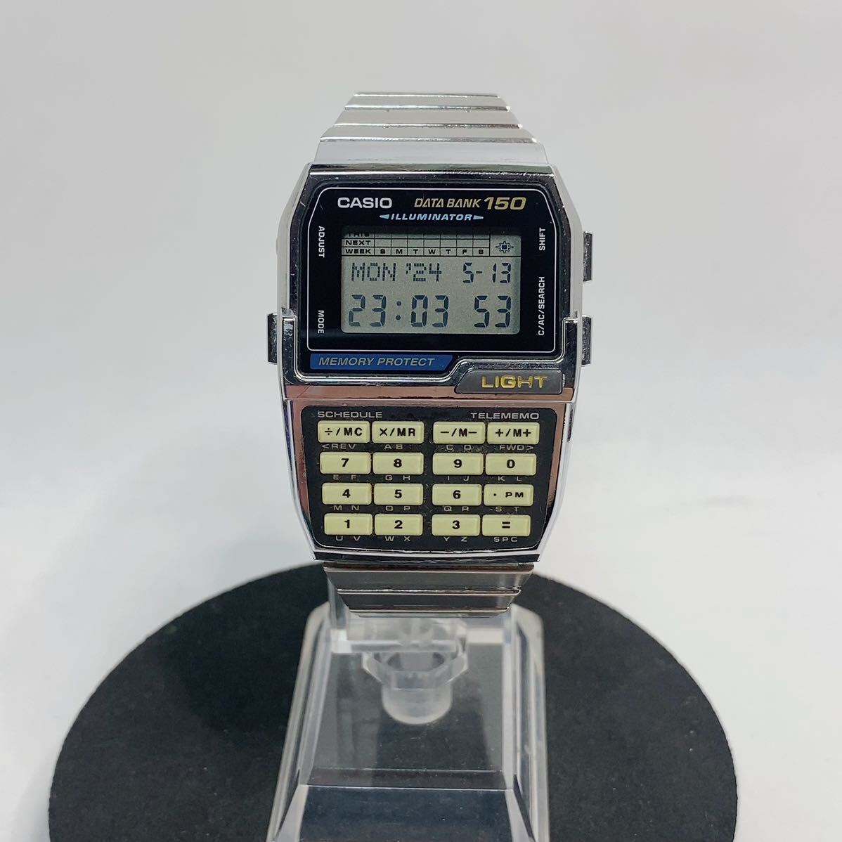 CASIO DATA BANK 150 カシオ データバンク DBC-1500 デジタル 腕時計 稼働品 純正ブレスレット クオーツ _画像2