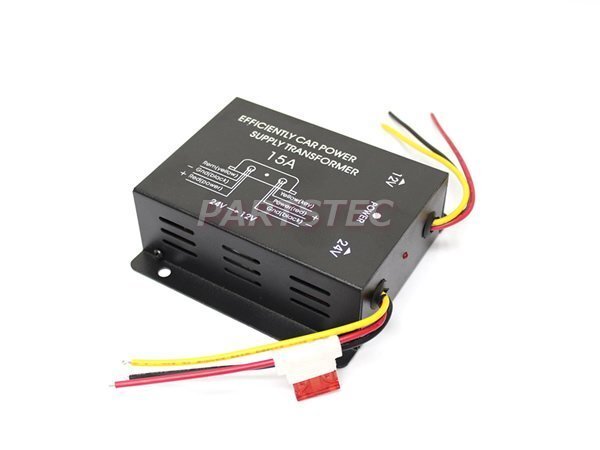 DC-DC 24V → 12V 電圧変換器 コンバーター デコデコ + オーディオ配線 セット ギボシ付 【安心のヒューズ付き】在庫あり /14-1+28-130:_画像2