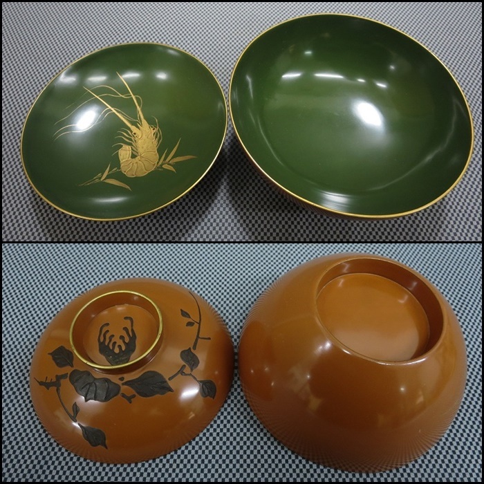 ◇吸物椀　汁椀　木製　漆器　金蒔絵　19客　木箱付◇旧家蔵出し品◇10_画像4