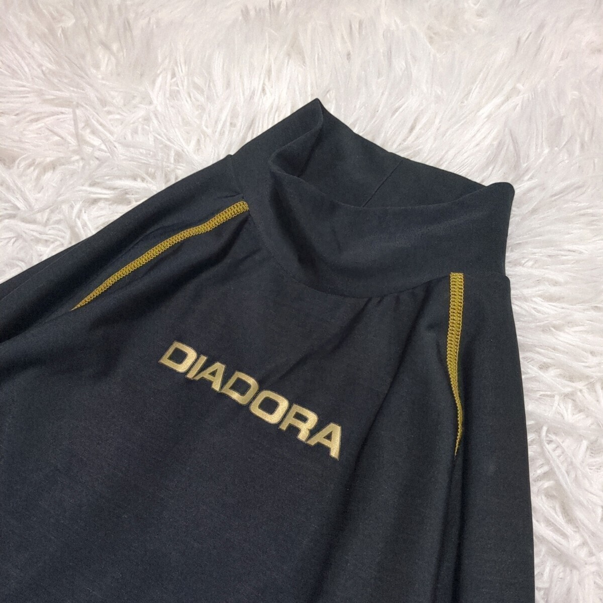 【送料無料】DIADORA ディアドラ ロングスリーブインナー 130cm ロゴ 黒 キッズ 子供服の画像3