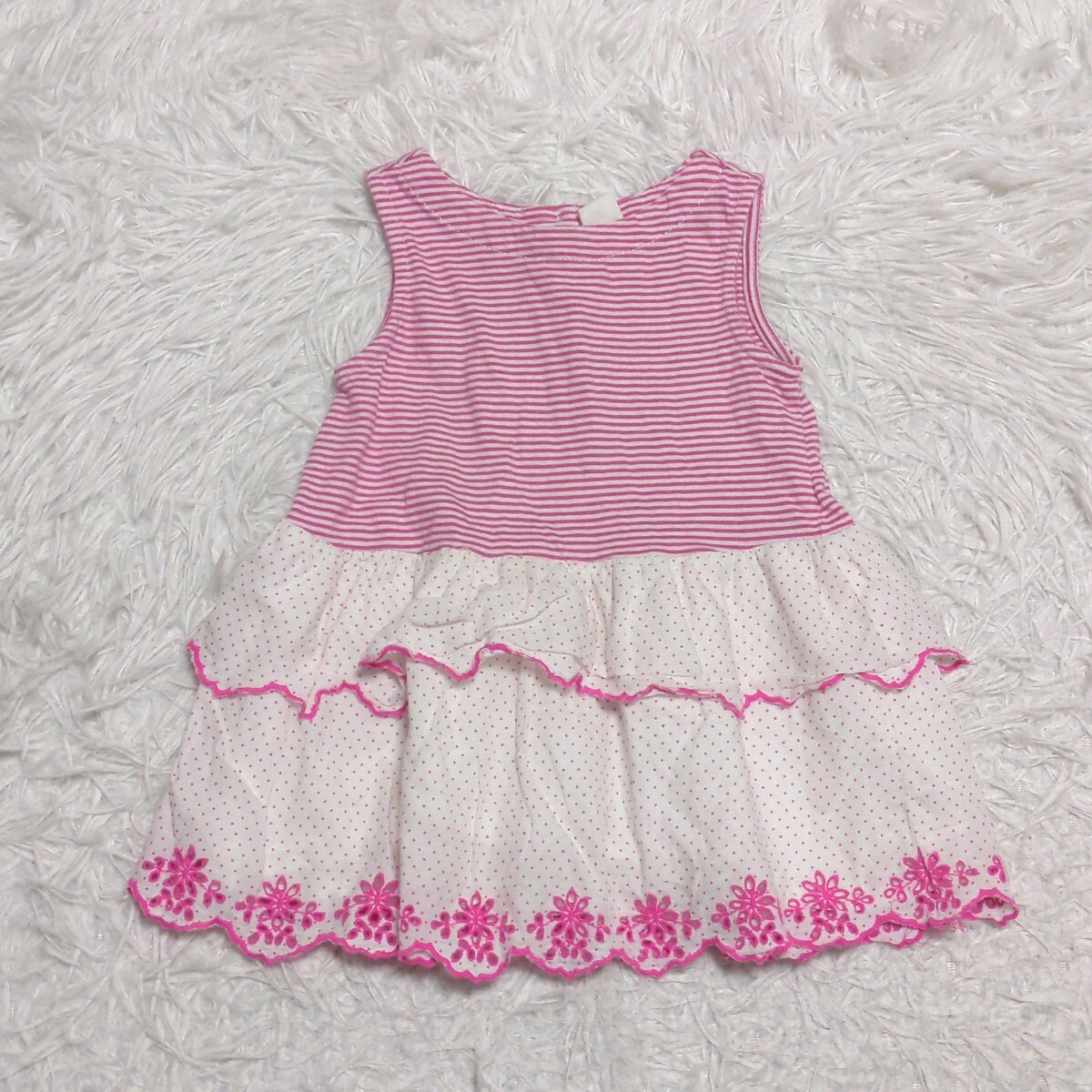 【送料無料】babygap ベビーギャップ ノースリーブ ワンピース 80cm ピンク ベビー 子供服の画像1