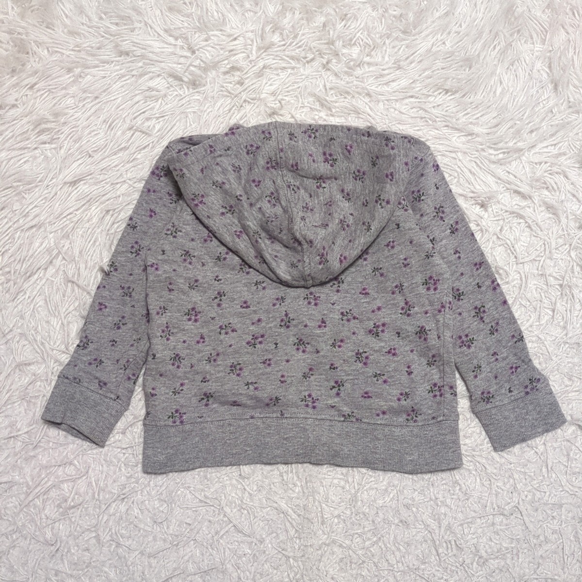 【送料無料】CLASSIC 西松屋 パーカー 羽織り 95㎝ 花柄 グレー 女の子 キッズ 子供服の画像2