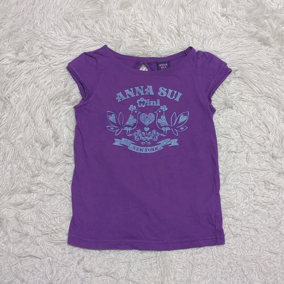 【送料無料】ANNASUI  アナスイミニ Tシャツ トップス 110㎝ ロゴ 紫 女の子 キッズ 子供服の画像1