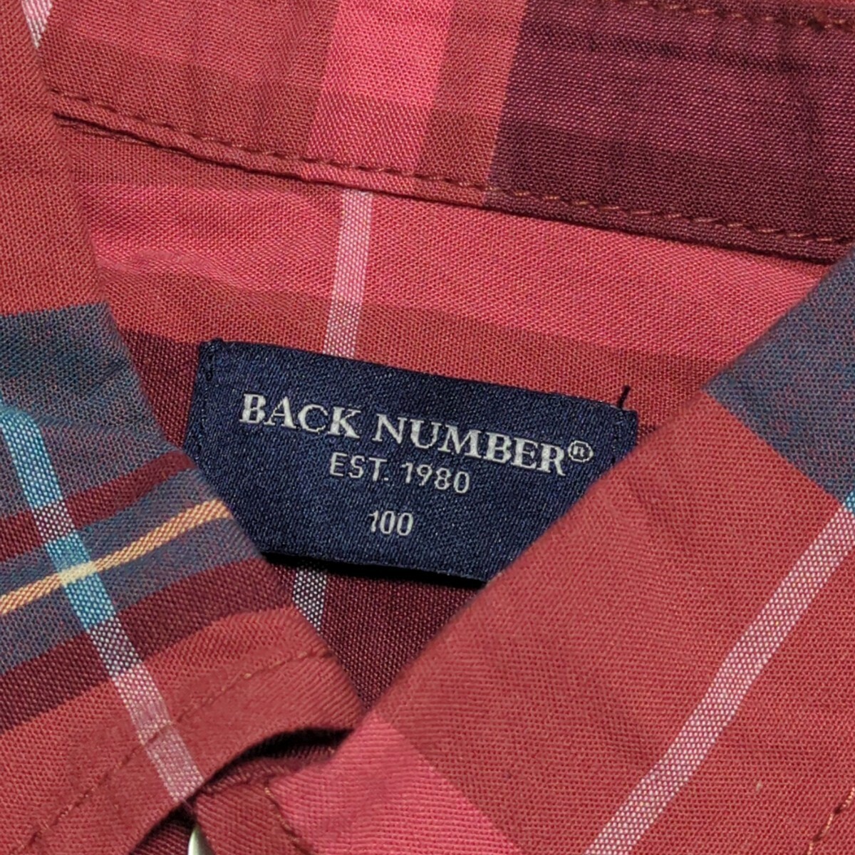 【送料無料】タグ付き未使用 BACKNUMBER バックナンバー ライトオン 半袖シャツ チェックシャツ 100cm キッズ 子供服の画像5