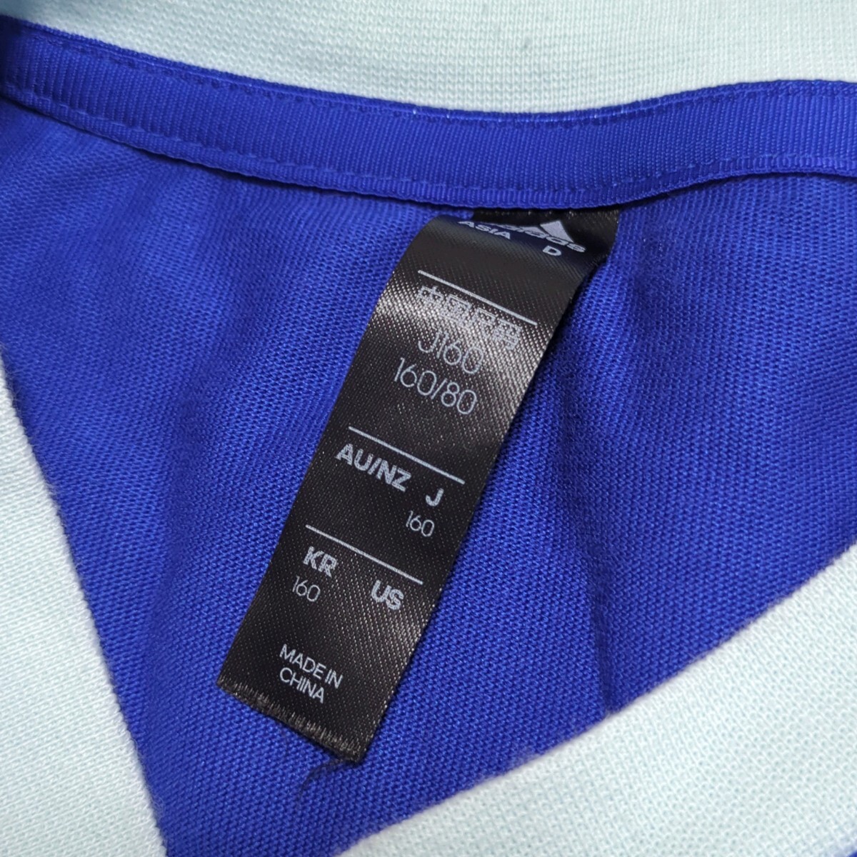【送料無料】adidas　アディダス　長袖　ロンT　160cm　ロゴ　青　キッズ　子供服_画像6