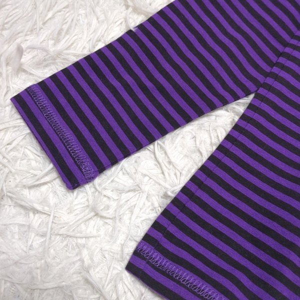 【送料無料】タグ付き未使用 ノーブランド 長袖 ロンT 110㎝ ボーダー 紫 キッズ 子供服の画像4