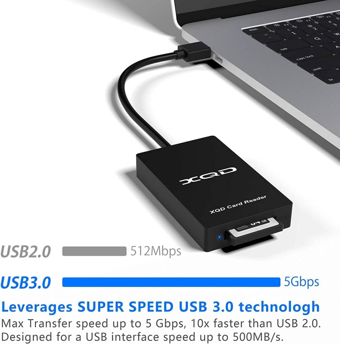 USB3.0 XQDメモリカードリーダーは、Sony G/MシリーズUSB Mark XQDカード、Lexar 2933x / 1400x Windows/Mac OS用USB Mark_画像2