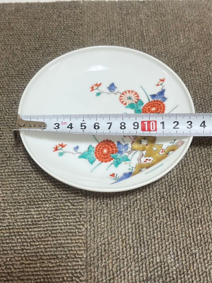 人間国宝 十四代 酒井田柿右衛門 錦菊鳥文額皿 栞 皿立 美品