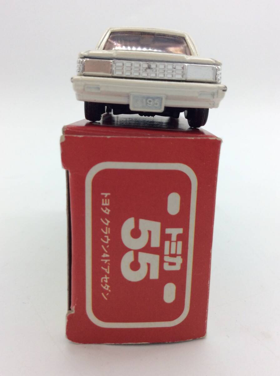 ＃9063 絶版赤箱トミカ 55 トヨタクラウン4ドアセダン パールホワイト 箱付の画像5