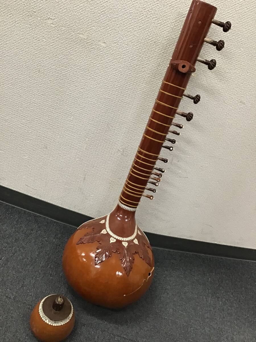 #23 Индия этнический музыкальный инструмент si tar струнные инструменты жесткий чехол есть повреждение иметь Junk текущее состояние товар 