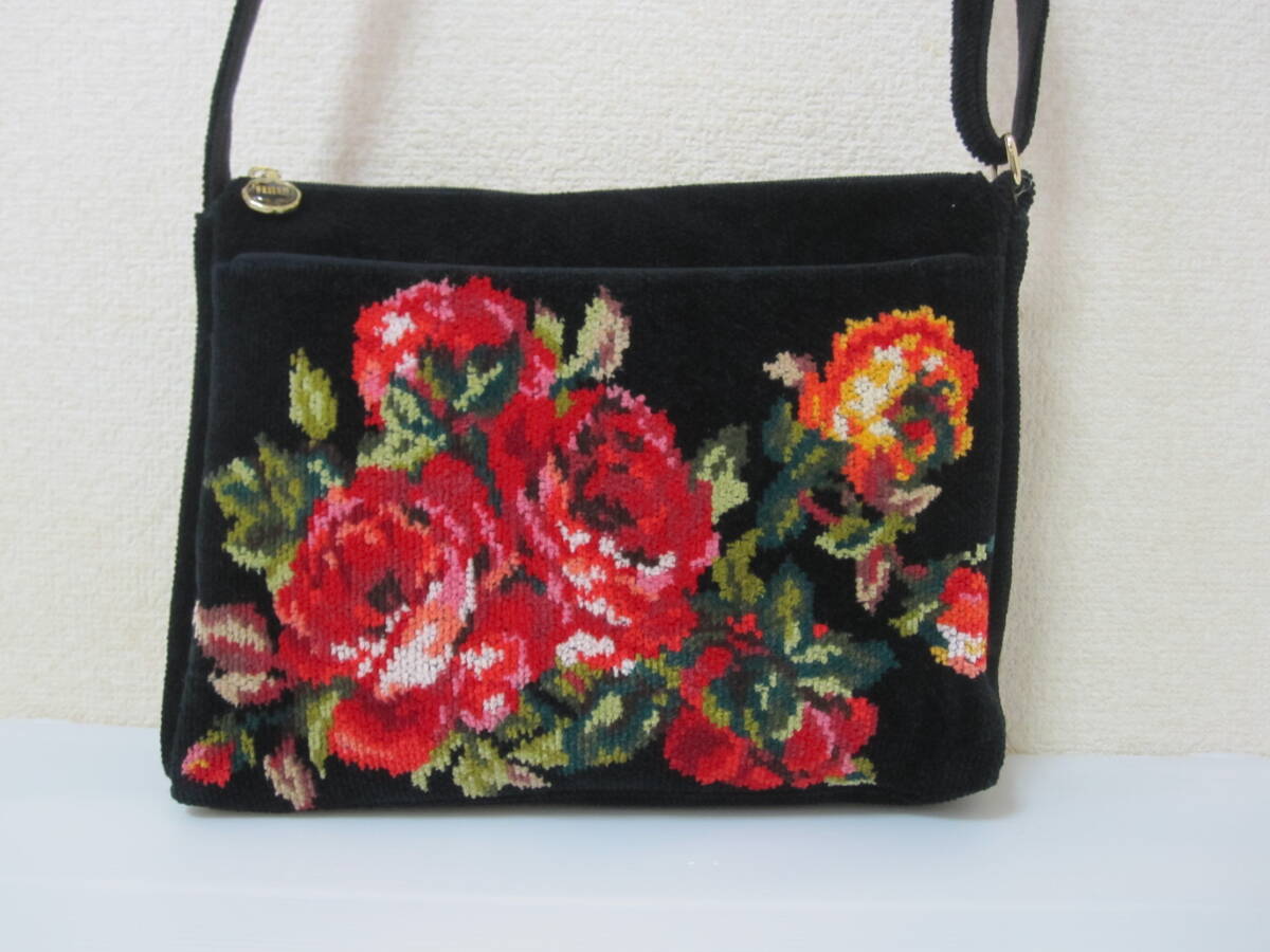 * FEILER* Feiler превосходный товар сумка на плечо наклонный .. сумка сумка "body" черный роза рисунок сосна склон магазин покупка 