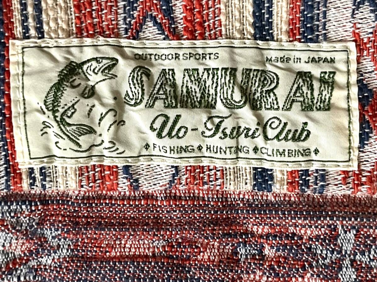 サムライジーンズ SAMURAI JEANS SAMURAI Uo-Tsuri Club コンチョボタン ヘビーコットン ネイティブ柄 シャツジャケット Lサイズ_画像9