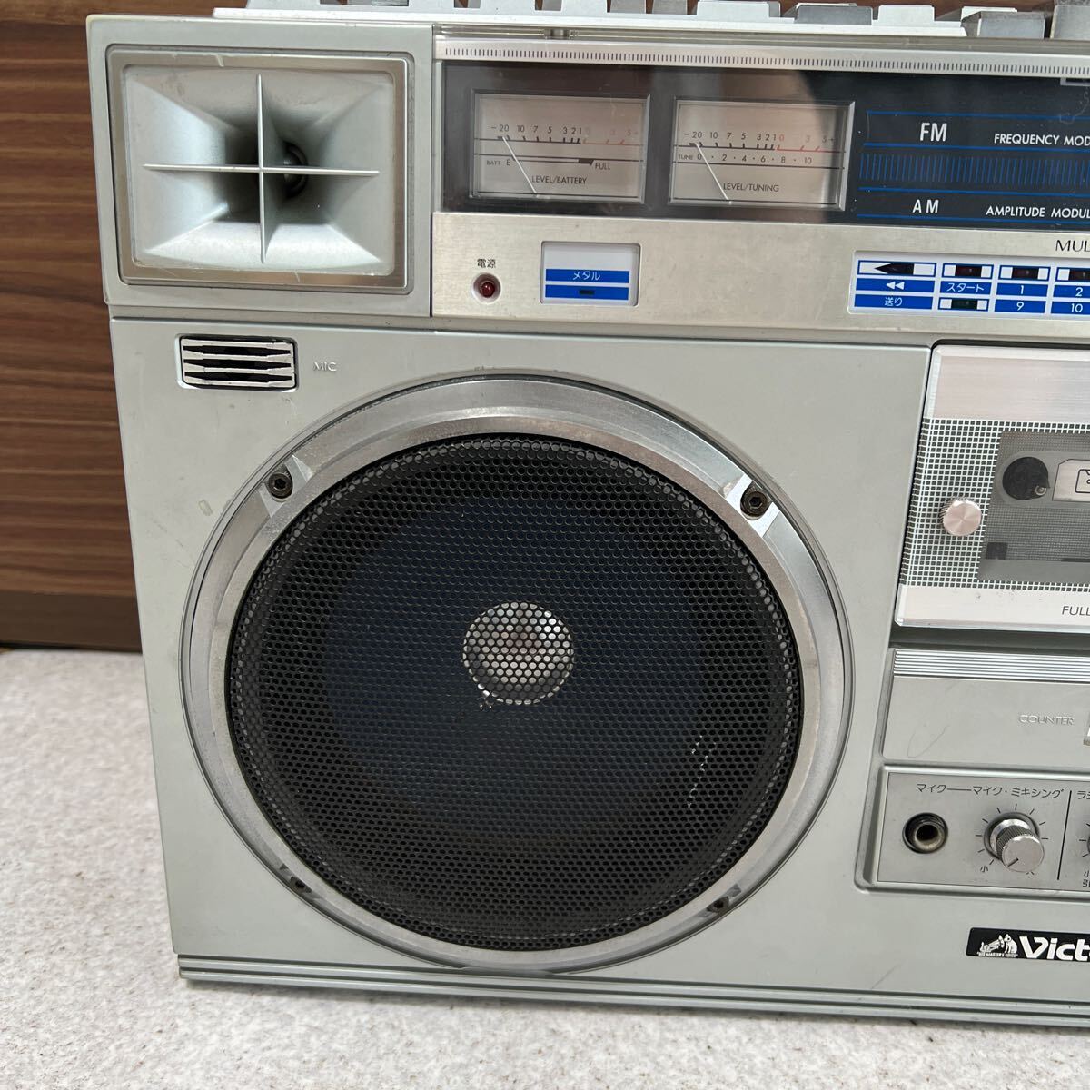 ビクター Victor ステレオラジオカセットレコーダー RC-M70 大型ラジカセ FM/AM カセットデッキ ジャンク_画像2