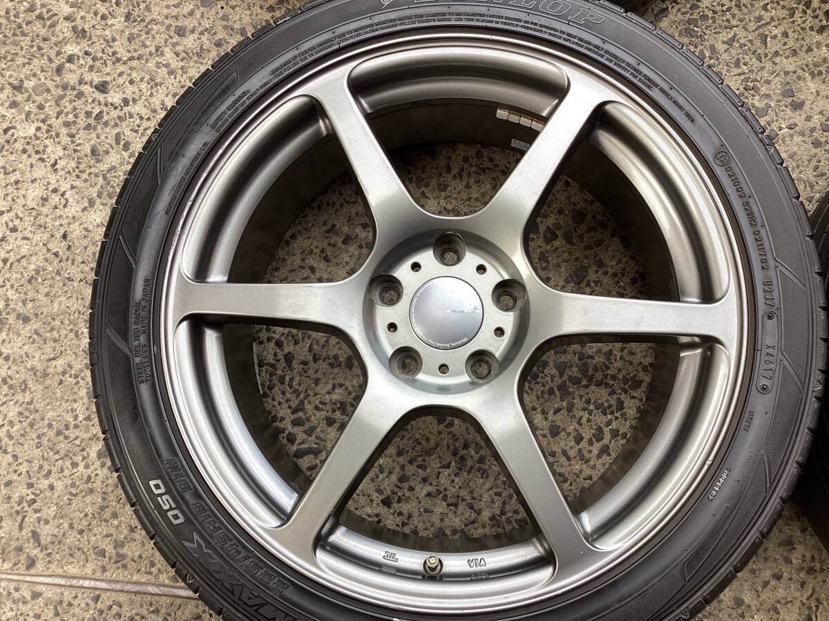 M7199 レヴォーグ プリウスα RX-8 等に！AVANGRADE S071 7.5J +44 18インチアルミ＆225/45R18 夏タイヤ4本セット☆彡の画像2