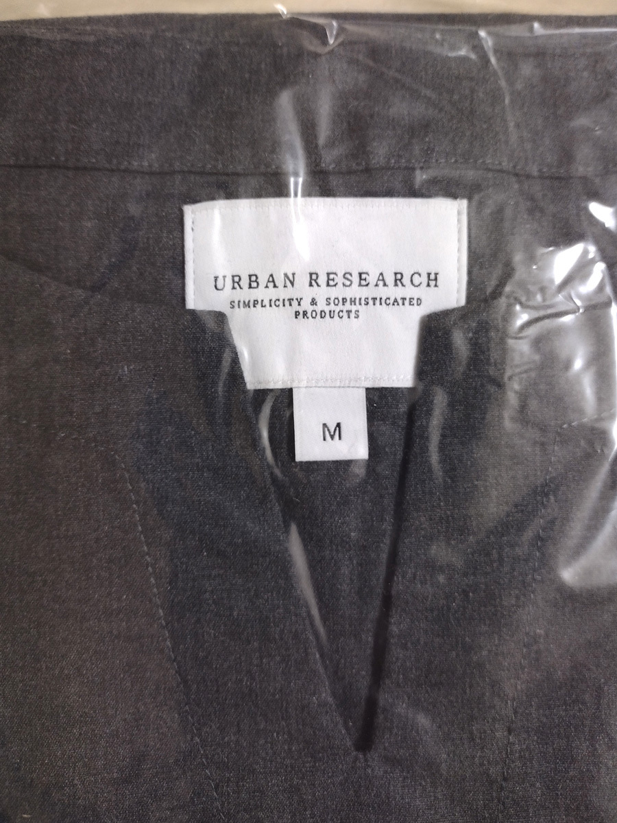 URBAN RESEARCH urban *li search * хлопок * стрейч * ключ шея рубашка * короткий рукав размер :M| угольно-серый 
