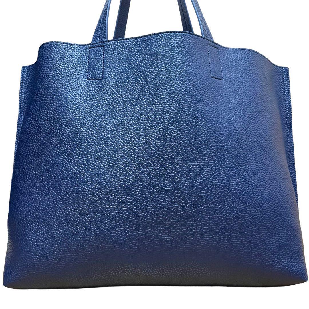 [ rare color / blue ]GLOBALWORK glow bar Work Chevrolet The - leather tote bag shoulder .. business A4 possible high capacity men's navy blue commuting going to school 