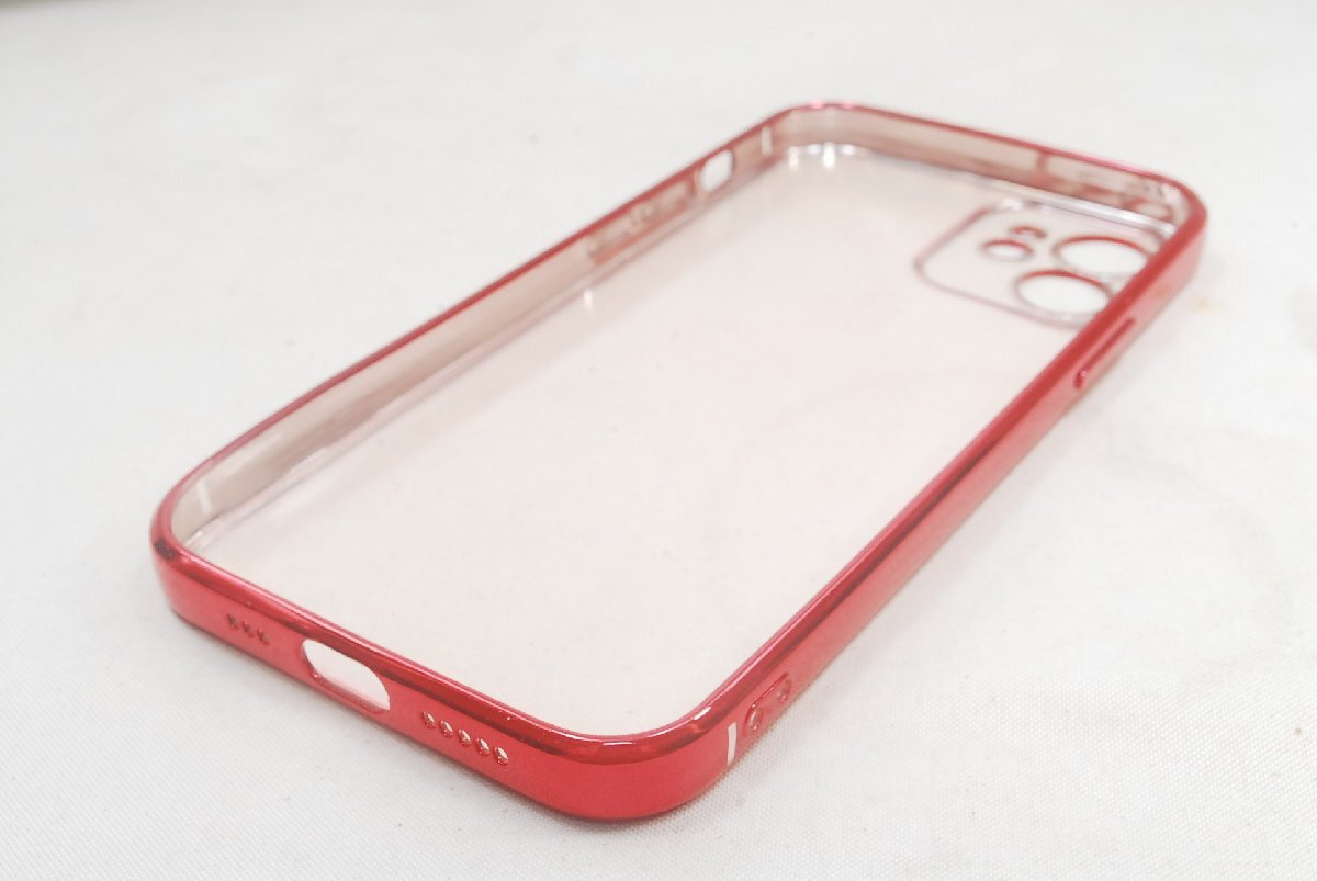 ★新品未使用品★iPhone12 アイフォン12 ソフトケース クリア TPU 透明 赤 レッド RED★_画像4