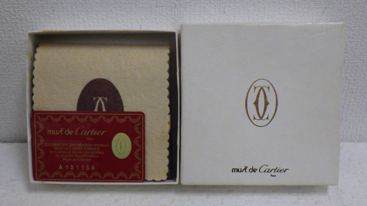 #13081C Cartier カルティエ マストライン カーフレザー ボルドー 二つ折り財布 がま口 金具ゴールド 箱・カード有り 現状品の画像10