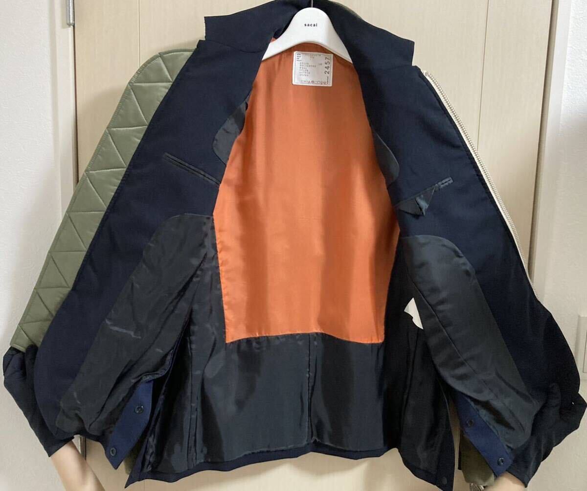 sacai MA-1 × Suiting Bouson サイズ1 ドッキング ジャケット sacai MA-1 × Suiting Bouson サイズ1 ドッキング ジャケット