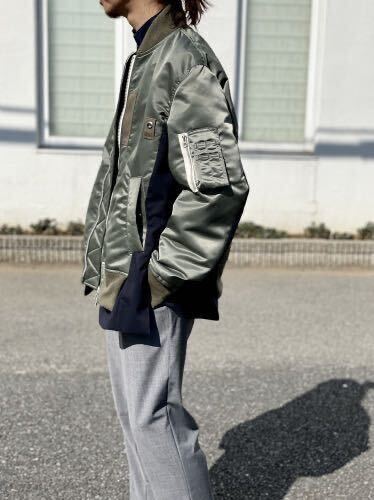 sacai MA-1 × Suiting Bouson サイズ1 ドッキング ジャケット sacai MA-1 × Suiting Bouson サイズ1 ドッキング ジャケット