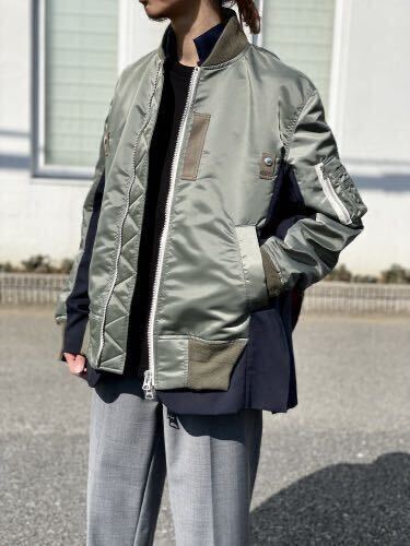 sacai MA-1 × Suiting Bouson サイズ1 ドッキング ジャケット sacai MA-1 × Suiting Bouson サイズ1 ドッキング ジャケット