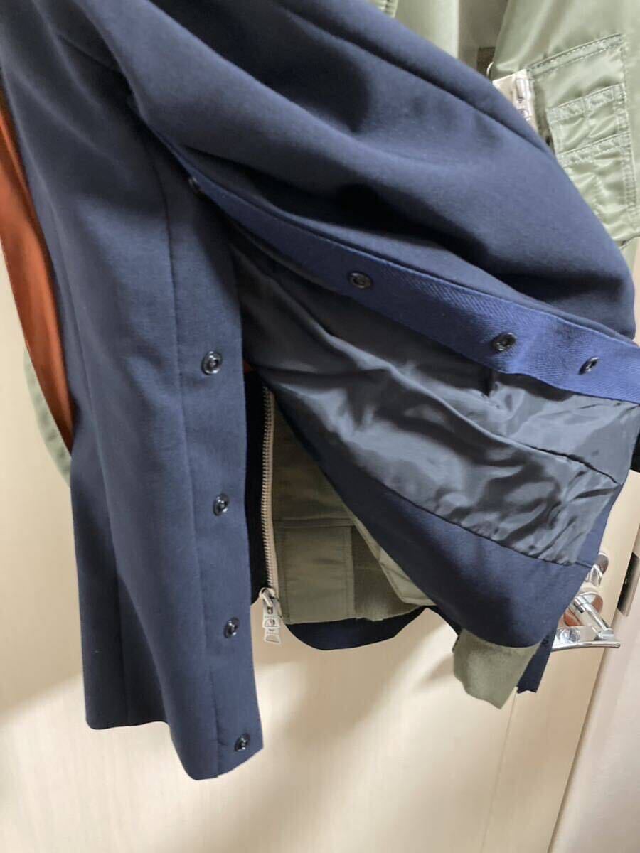 sacai MA-1 × Suiting Bouson サイズ1 ドッキング ジャケット sacai MA-1 × Suiting Bouson サイズ1 ドッキング ジャケット