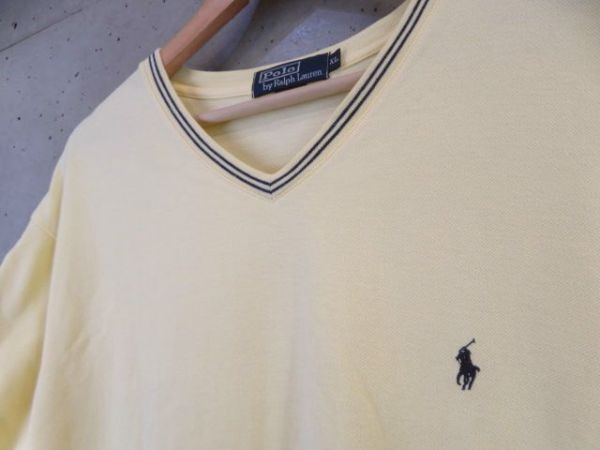 3150b10◆90sヴィンテージ◆Ralph Lauren ラルフローレン 鹿の子地 半袖カットソーシャツ XL/ポロシャツ/ジャケット/アメカジ/古着_画像3