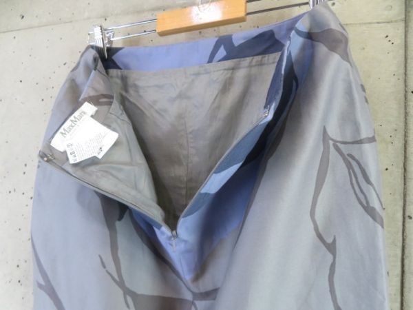 8150b22◆イタリア製◆Max Mara マックスマーラ 総柄 シルク混スカート 42/スーツ/パンツ/ジャケット/コート/ブレザー/ワンピース/シャツ_画像5