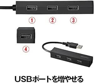 バッファロー BUFFALO USB ハブ USB2.0 バスパワー 4ポート ブラック BSH4U25BK【Windows/Ma_画像2