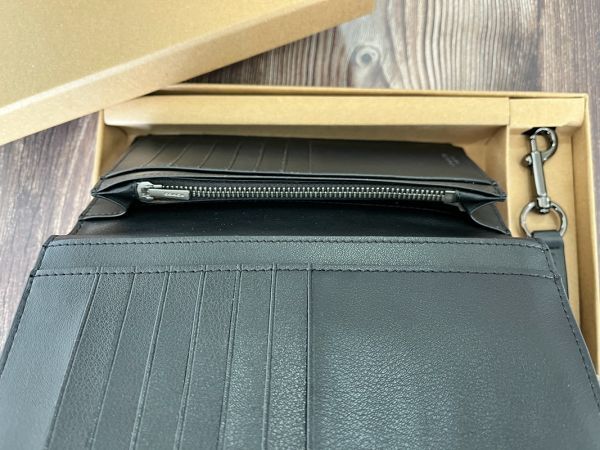 コーチ COACH 長財布 メンズ PVC/レザー ブラック F75365 小銭入れあり キーホルダー付き 新品未使用の画像4