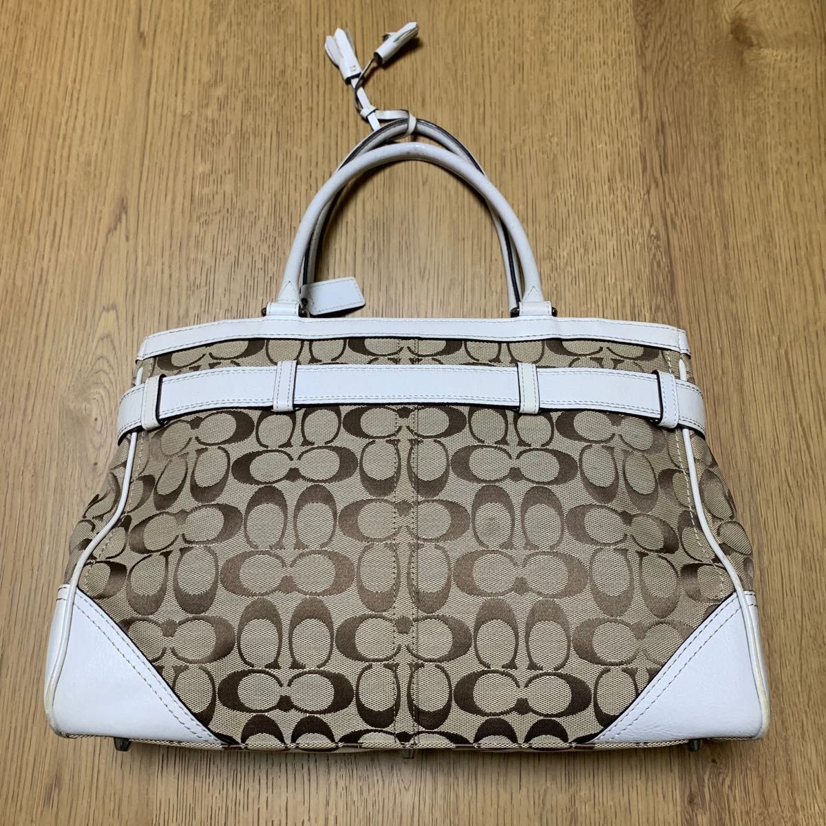 (used)コーチ COACH ハンドバッグ キャンバス レザー