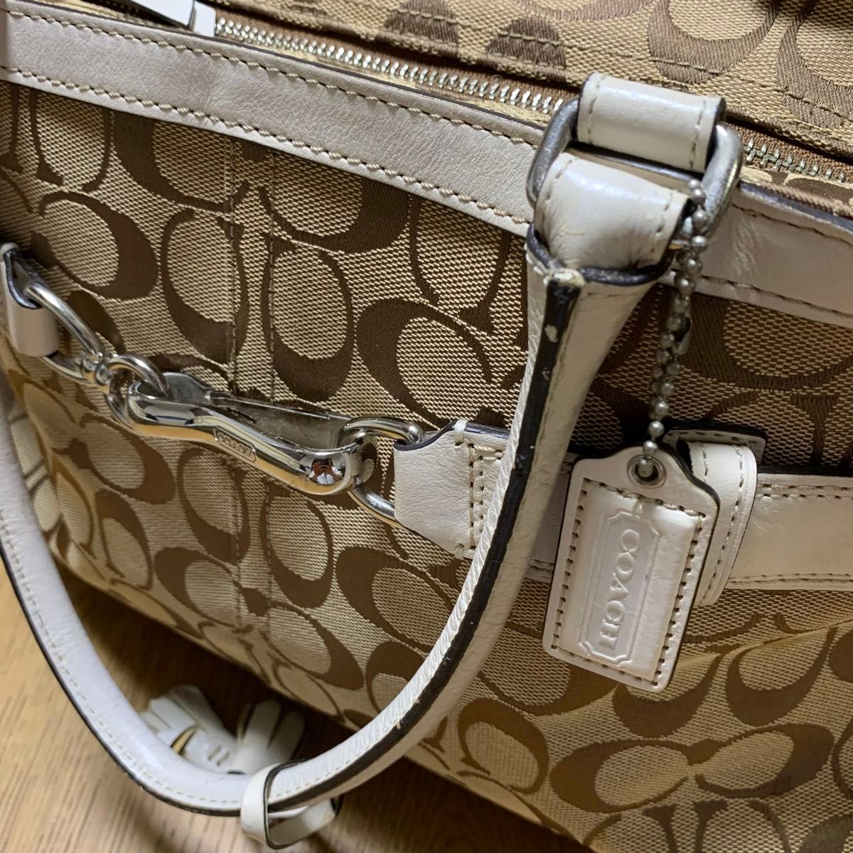 (used)コーチ COACH ハンドバッグ キャンバス レザー