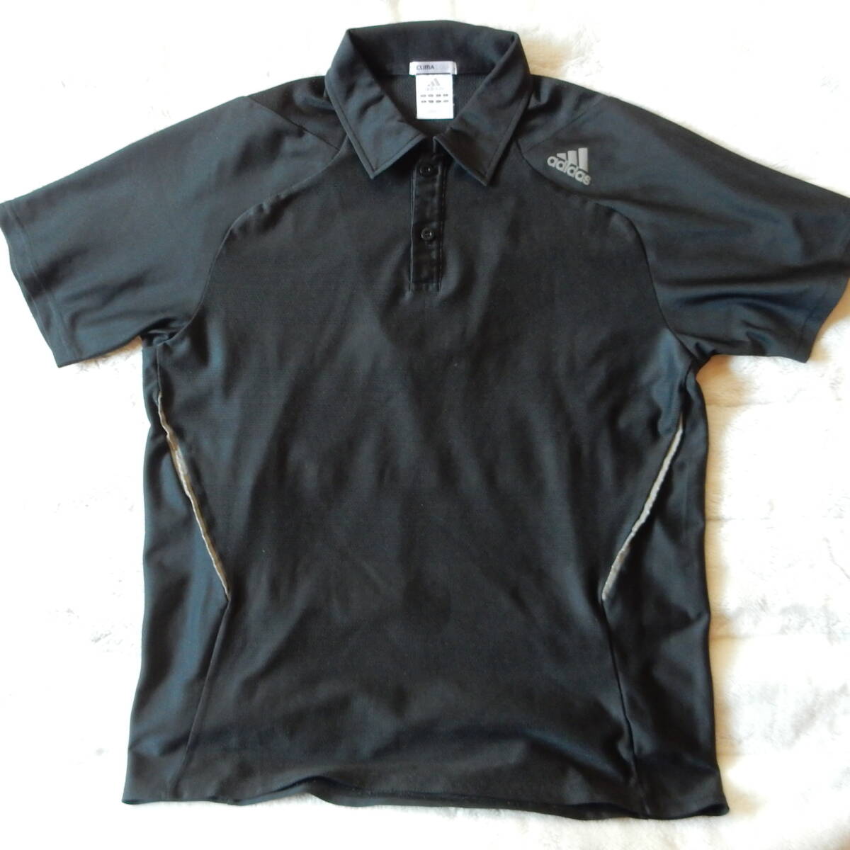 Adidas ClimaCool エンジニアード・ボーダーポロ・シャツ 半袖 黒 L_画像2