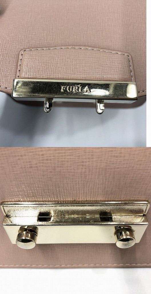 フルラ FURLA レディース チェーンショルダーバッグ ミニバッグ フラップ ポシェット ピンク系_画像10