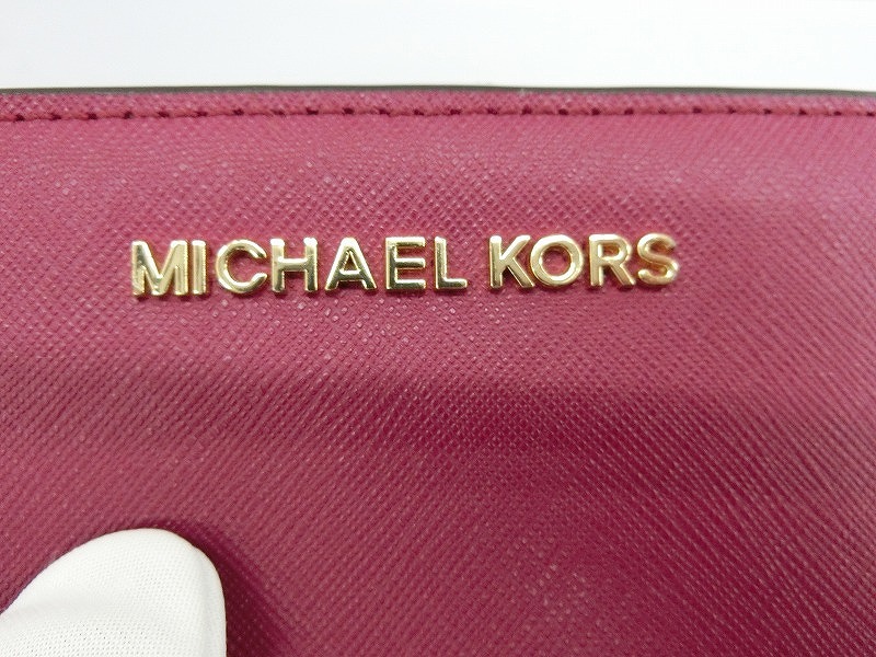 期間限定セール マイケルコース MICHAEL KORS JET SET TRAVEL 二つ折り財布 ボルドー系_画像7