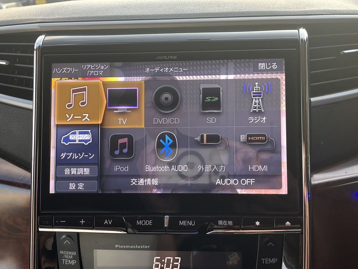 ALPINE　ビッグX EX10NX 10インチ　20系 アルファード/ヴェルファイア　フルセグ/CD/DVD/SD/USB/Bluetooth/HDMI/WiFi 2021年地図パネル付き_画像4