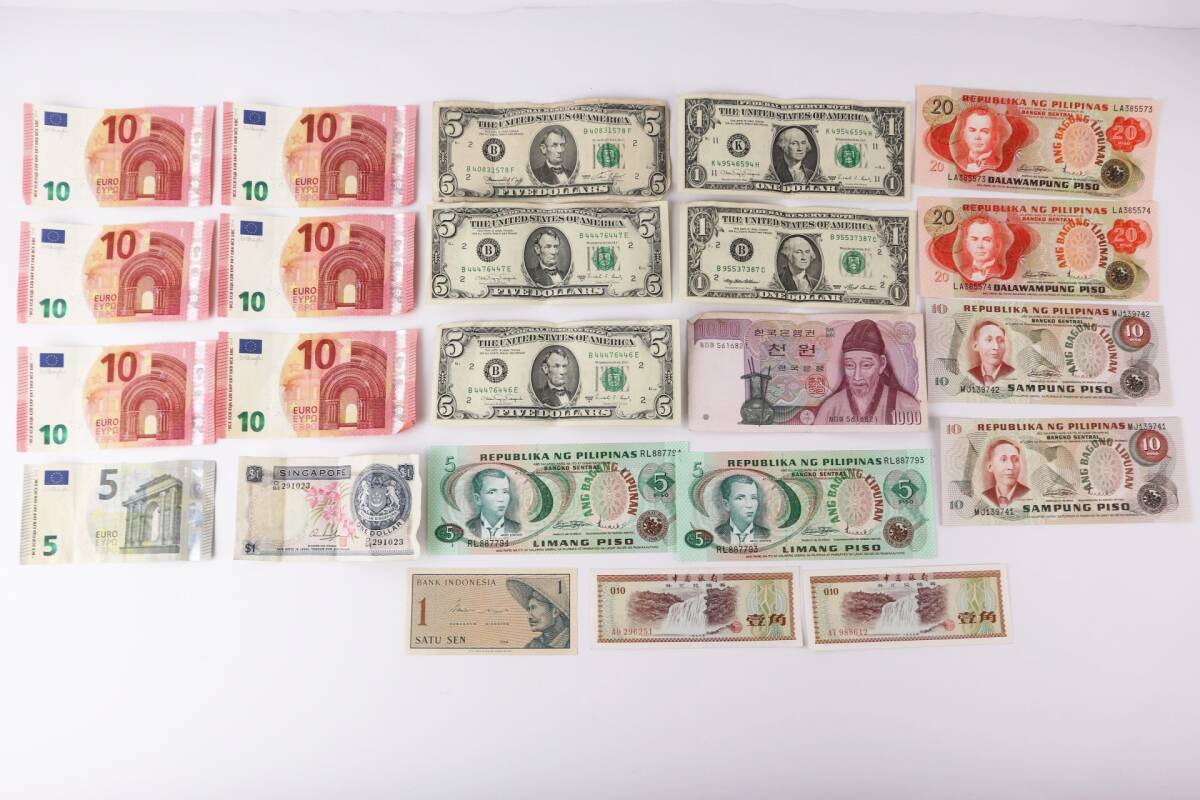 1 иен старт зарубежный банкноты мир банкноты продажа комплектом евро доллар peso Europe America Philippines China и т.п. 