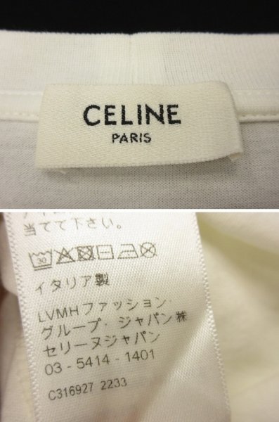  Celine CELINE * Logo Trio mf cotton T-shirt size L* Japan regular goods 