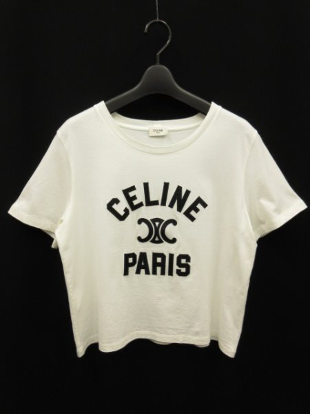  Celine CELINE * Logo Trio mf cotton T-shirt size L* Japan regular goods 