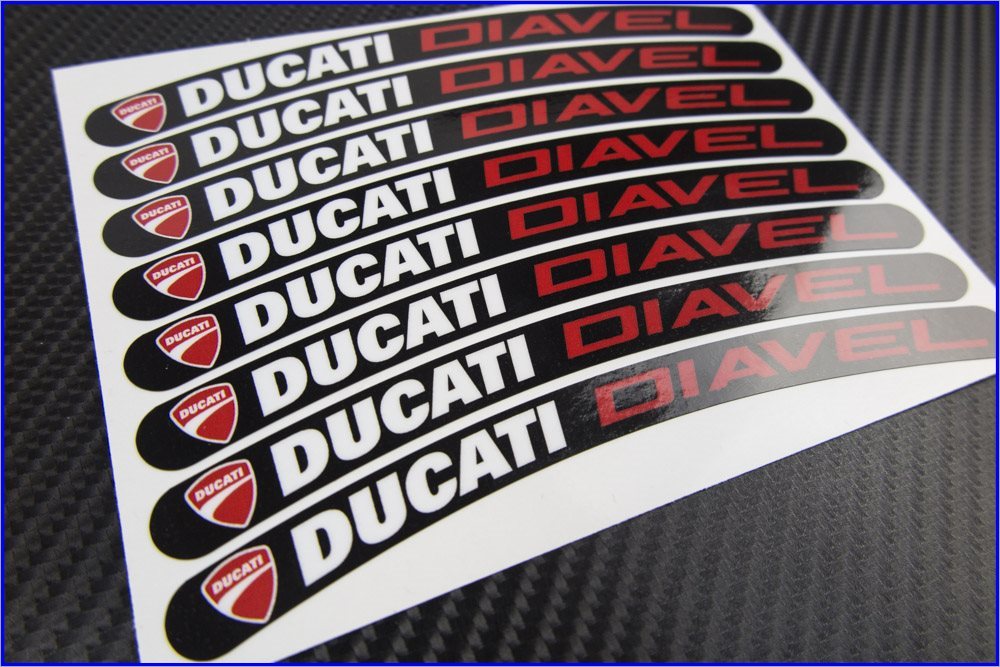 DUCATI DIAVEL ディアベル ホイールリムステッカー 8枚セット ドカティ S302_画像4
