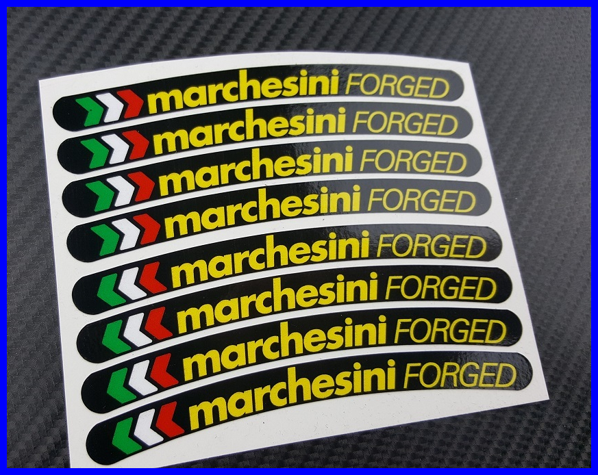 マルケジーニ Marchesini ホイールリムステッカー 8枚セット イエロー S243の画像3