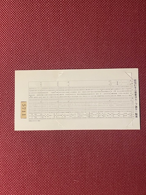 広島東洋カープ　1986年　セントラルリーグ優勝　記念乗車券　(管理番号26-47)_画像2