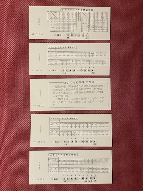 旭川鉄道　特急列車シリーズ記念　入場券5枚セット　(管理番号29-11)_画像2
