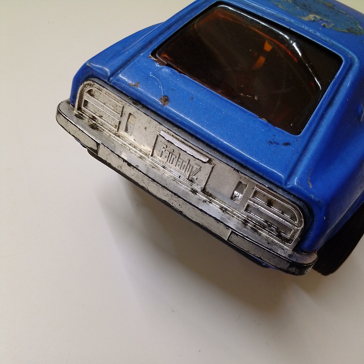  жестяная пластина игрушка подлинная вещь Nissan Fairlady Z голубой Vintage миникар [ б/у ]